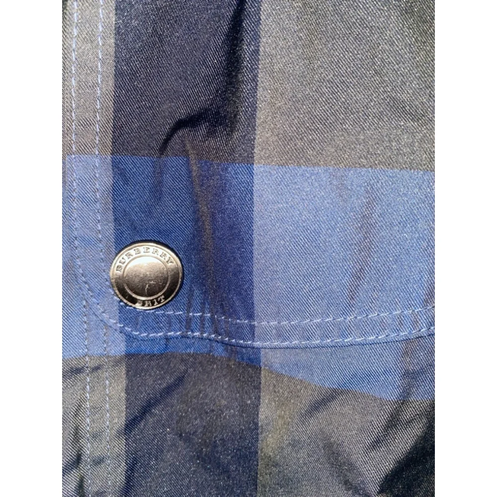 Women's Burberry Brit Plaid Jacket Size 10 Blue Gray - Picture 5 of 15